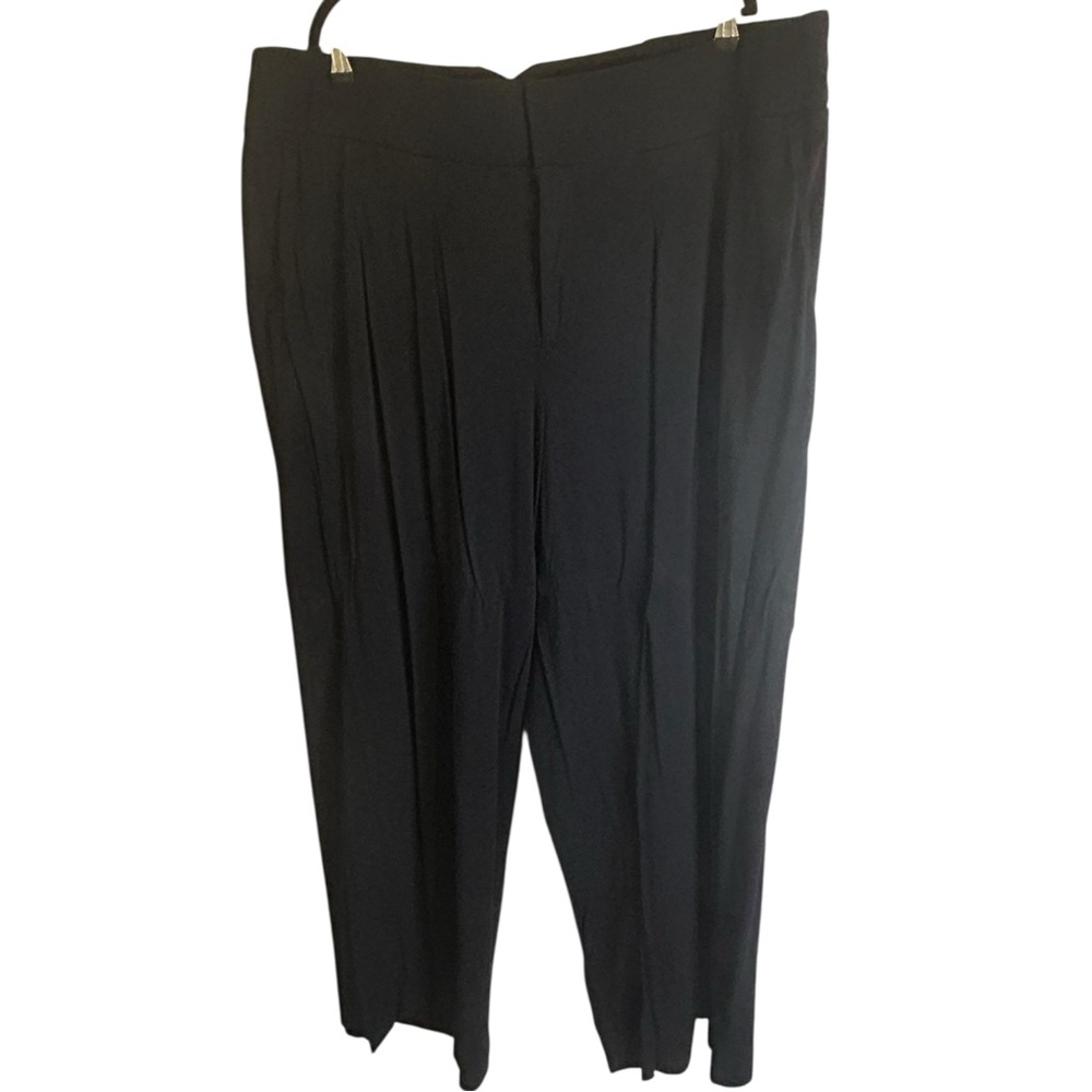 Torrid Black Wide Leg Dress Pants Size 24R Buckle Accent Back Elastic Waist Plus
